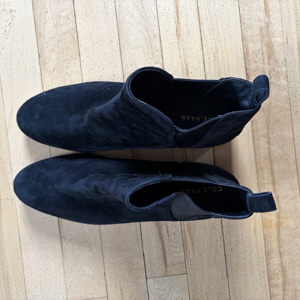 Cole Haan Black Suede Booties Women's Size 11B Excellent Condition‎ - Picture 6 of 10